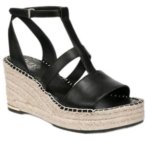 Franco Sarto Cassia Women's Espadrille Black Sandals Size 9